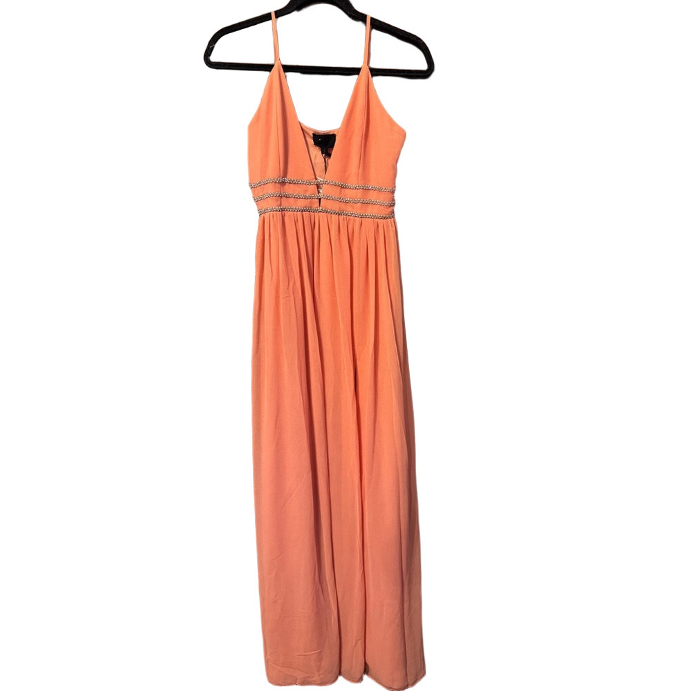 NBD Coral Maxi Dress with Embellished Waist Size S NWT